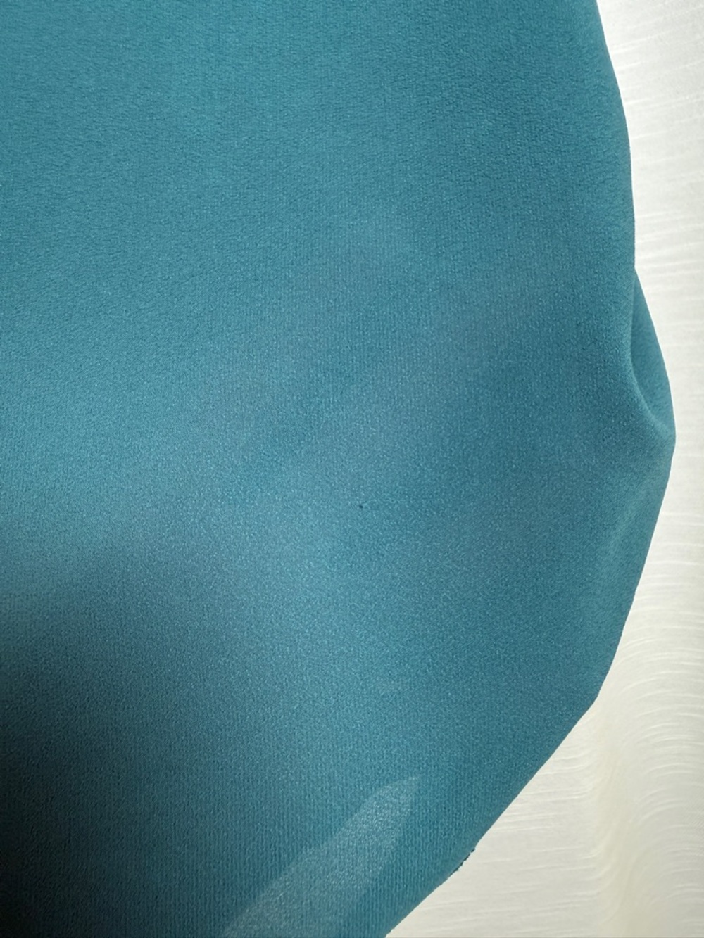Teal Chiffon Blouse Women’s short Sleeve Flowy Top Work Office | Size L - Picture 9 of 11